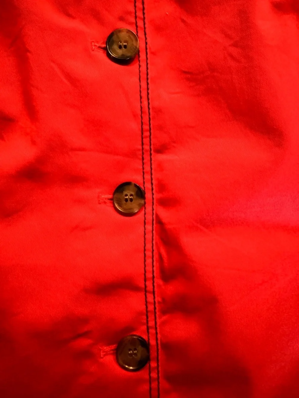 Boden Red Button-Front Cotton Midi Skirt with Self-Tie Waist. Size 10 - Picture 10 of 10